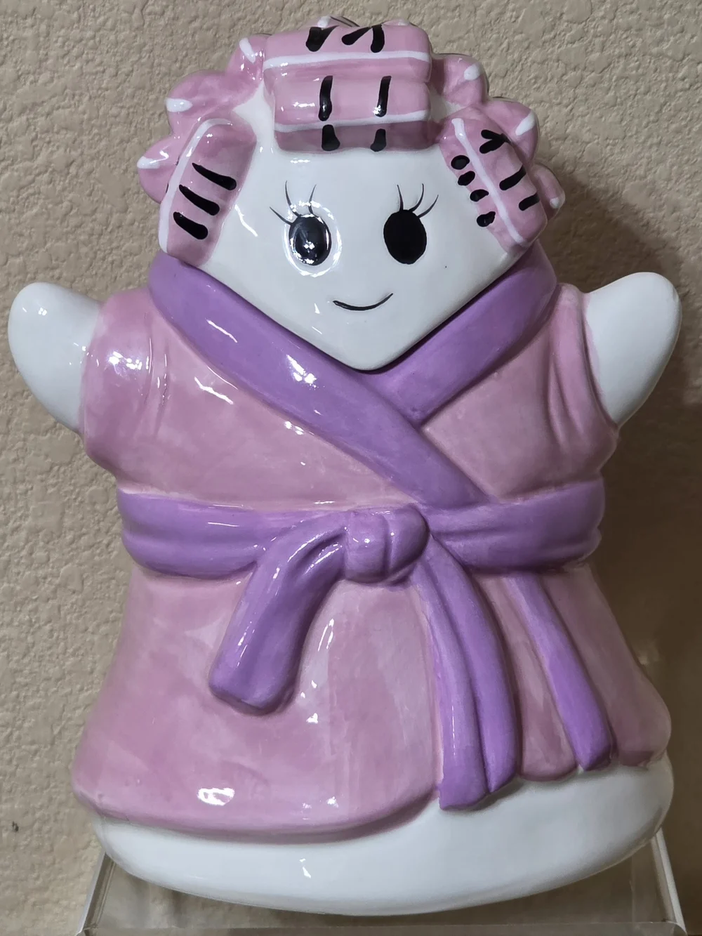 Ghost In Spa Robe And Hair Curlers Ceramic Cookie Jar